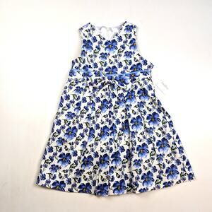 Helena Dress Girls Sz 6 Blue Pansy Floral Sundress Easter Spring Formal